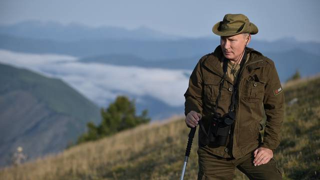 Russia's President Putin is seen during his vacation in the Republic of Tyva