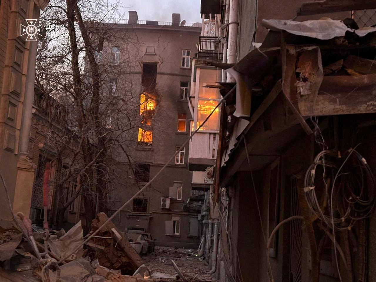 Aftermath of a Russian drone attack in Kyiv