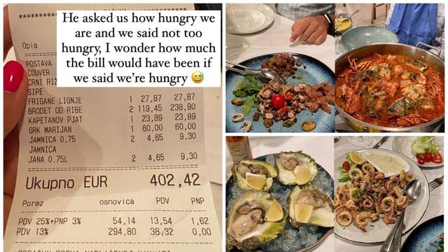 Turistkinja je na Hvaru platila večeru 402 eura pa pobjesnila, pišu joj: Pa pojeli ste pola mora