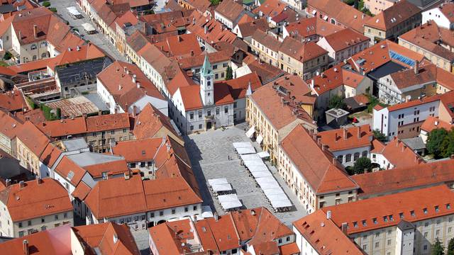 Varaždin: Pogled na grad Varaždin iz zraka