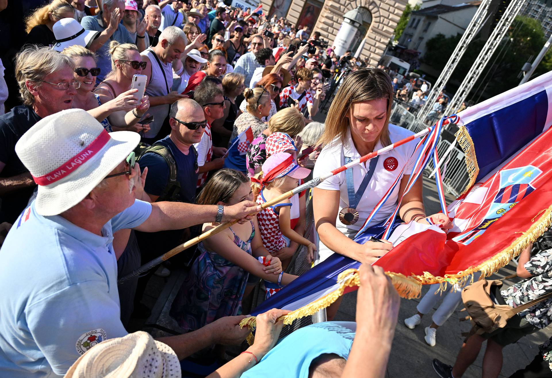 Zagreb: Doček hrvatskih olimpijaca na Trgu bana Jelačića