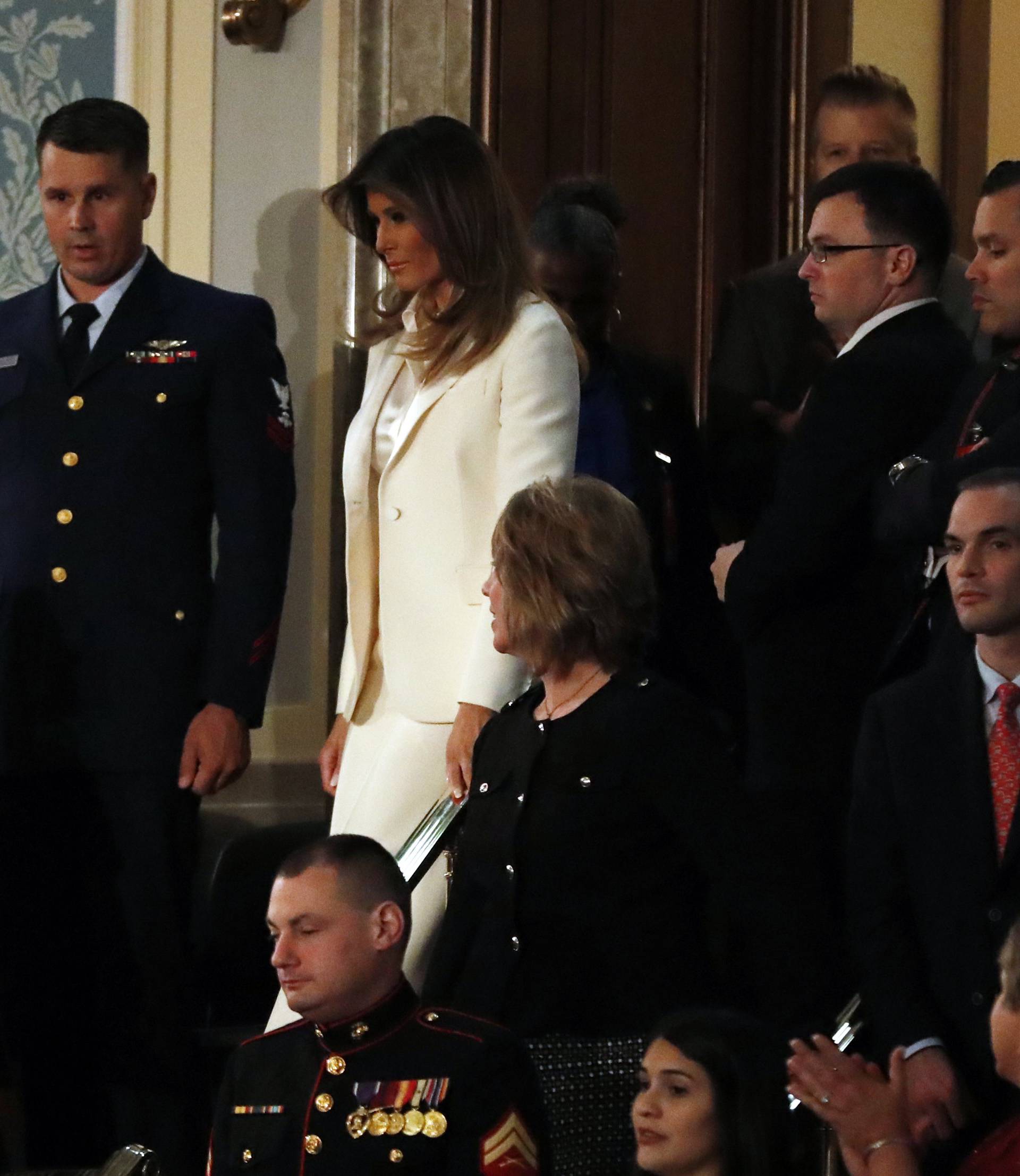 Melania Trump arrives for President Trump's State of the Union address in Washington