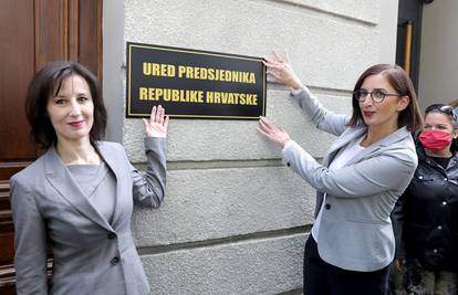 Orešković i Puljak na zgradu Kovačevićevog kluba stavile tablu "Ured predsjednika RH"
