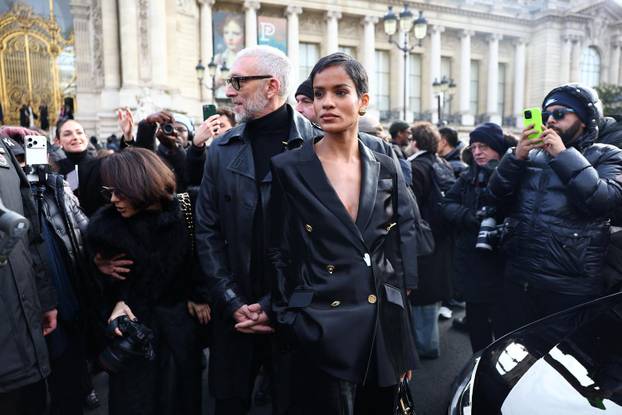Guests at Schiaparelli Haute Couture Spring/Summer 2026 show in Paris