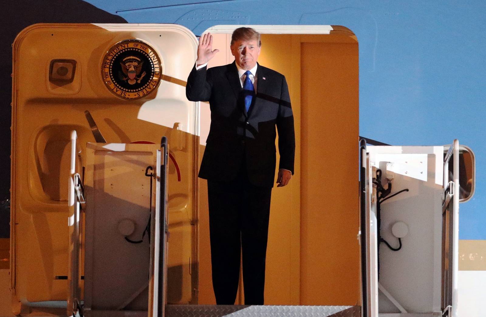 U.S. President Donald Trump arrives at Noi Bai Airport for the US-DPRK summit in Hanoi