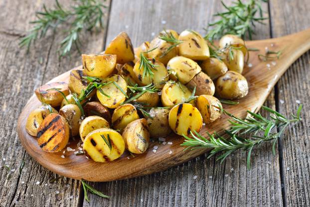 Grilled baby potatoes