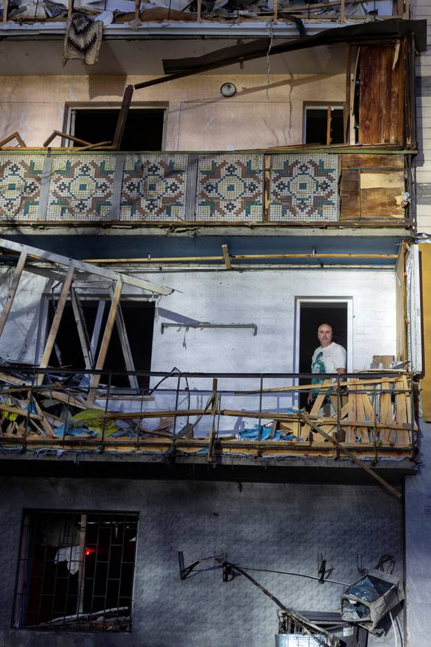 Aftermath of Russian missile and drone attack in Kyiv