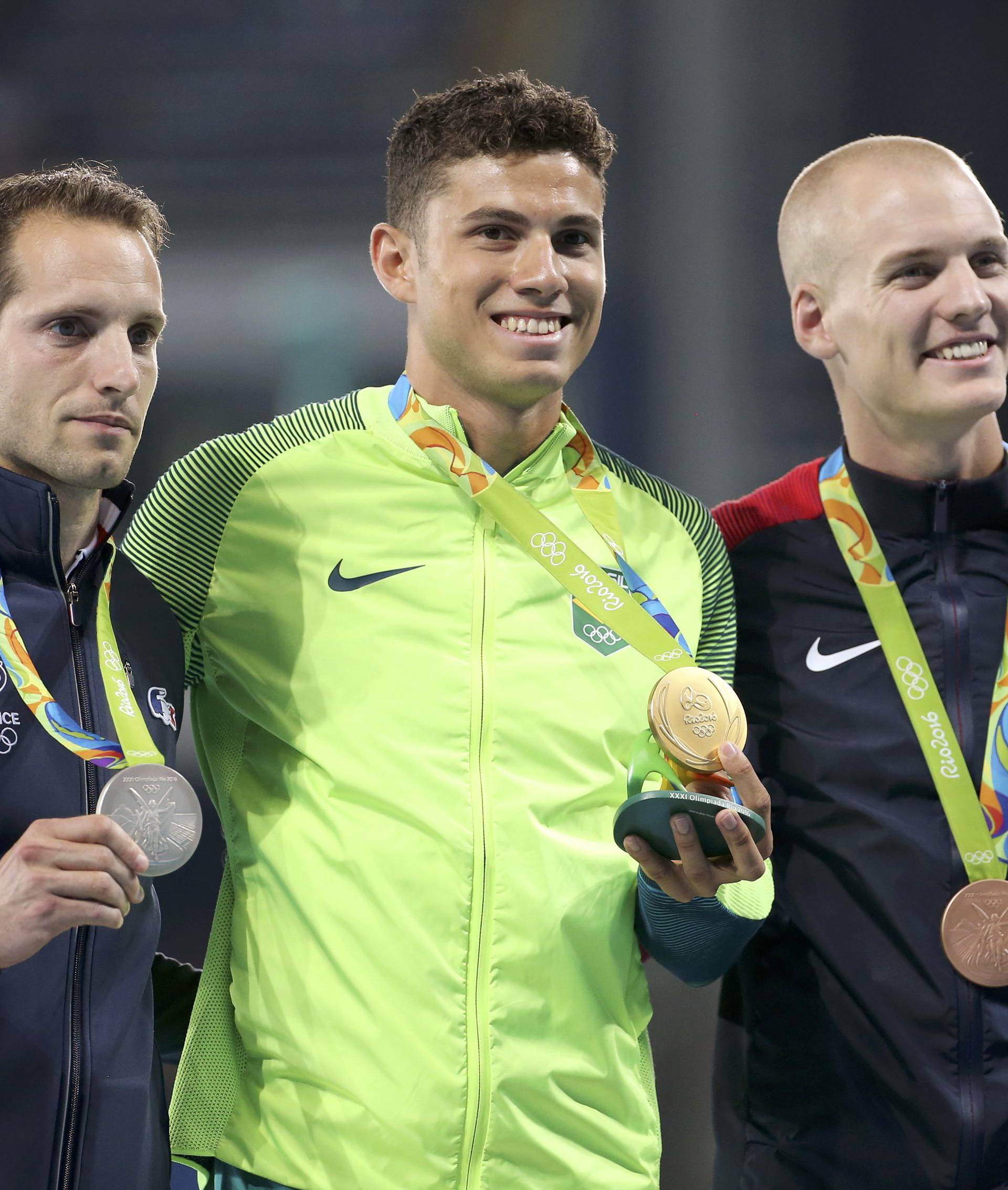 Athletics - Men's Pole Vault Victory Ceremony