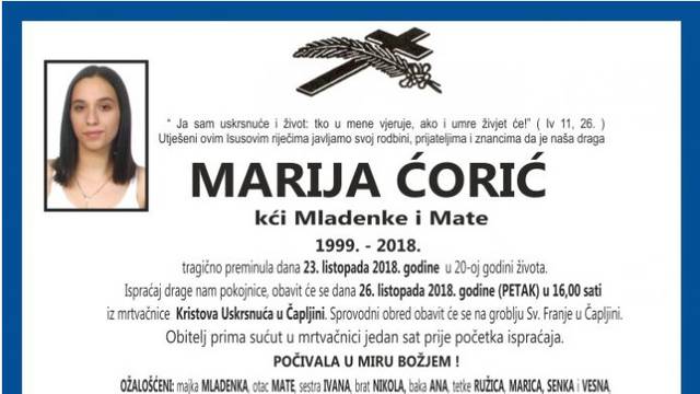 Tragično poginulu Mariju (19) ispratile stotine ljudi u Čapljini