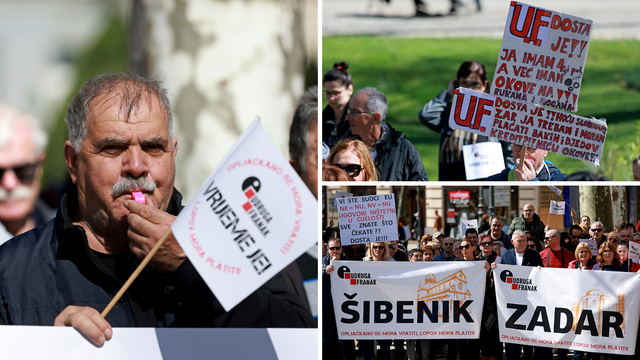 VIDEO Prosvjed Udruge Franak u Zagrebu, dolaze ljudi iz svih krajeva: 'Nije li dosta pljačke?'