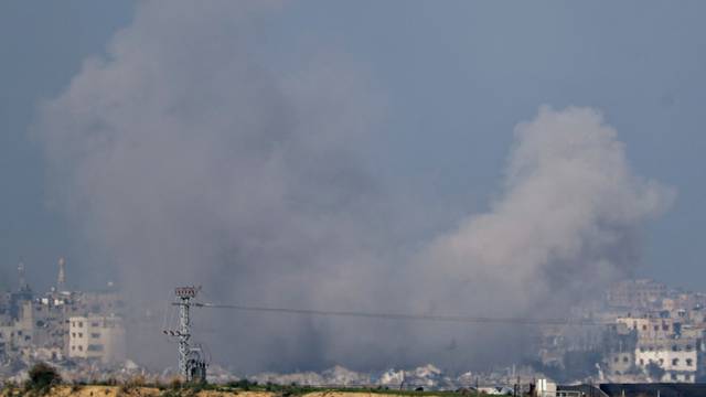 Smoke rises in the Gaza Strip, amid the ongoing conflict between Israel and the Palestinian Islamist group Hamas, as seen from southern Israel