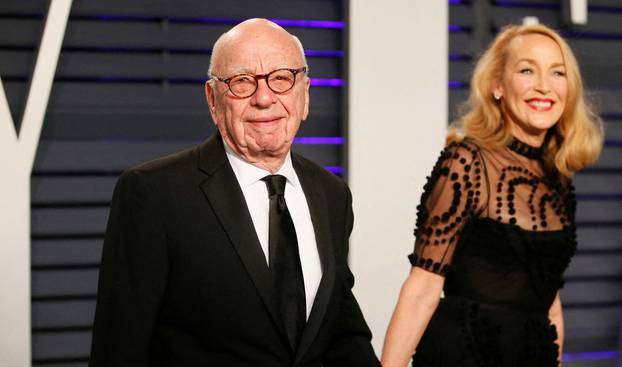 FILE PHOTO: Rupert Murdoch and Jerry Hall in Beverly Hills, 2019