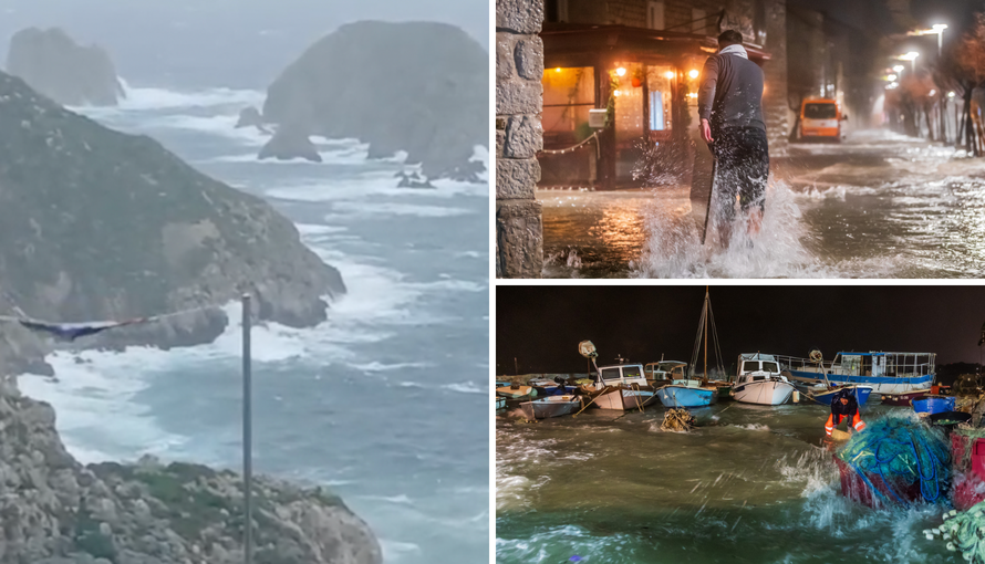 FOTO/VIDEO 'Valovi su bili kao trokatnica': Nezapamćena oluja u Dalmaciji, jugo potopilo rive