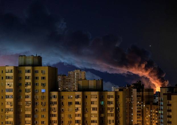 Russian drone and missile strike in Kyiv