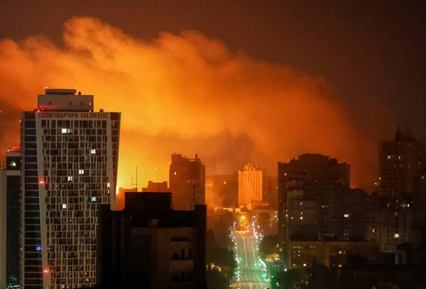 Russian drone and missile strike in Kyiv