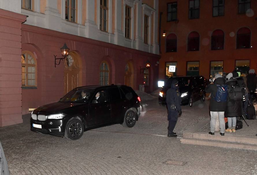 North Korean Foreign Minister Ri Yong Ho and his delegation arrive to the Swedish Foreign Ministry in central Stockholm