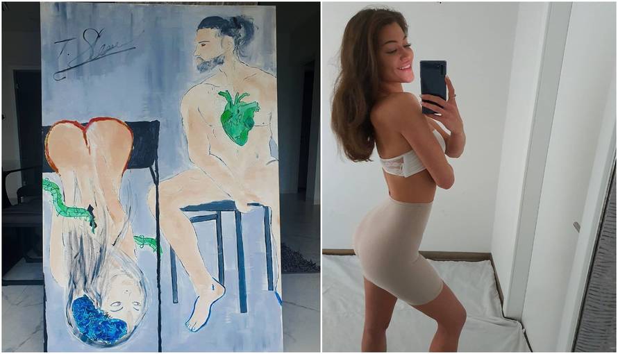 Tea pozirala nakon vježbanja pa pokazala i svoju umjetničku crtu