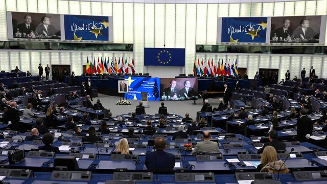 Ceremony to former French President Valery Giscard d'Estaing on the first anniversary of his death, in Strasbourg