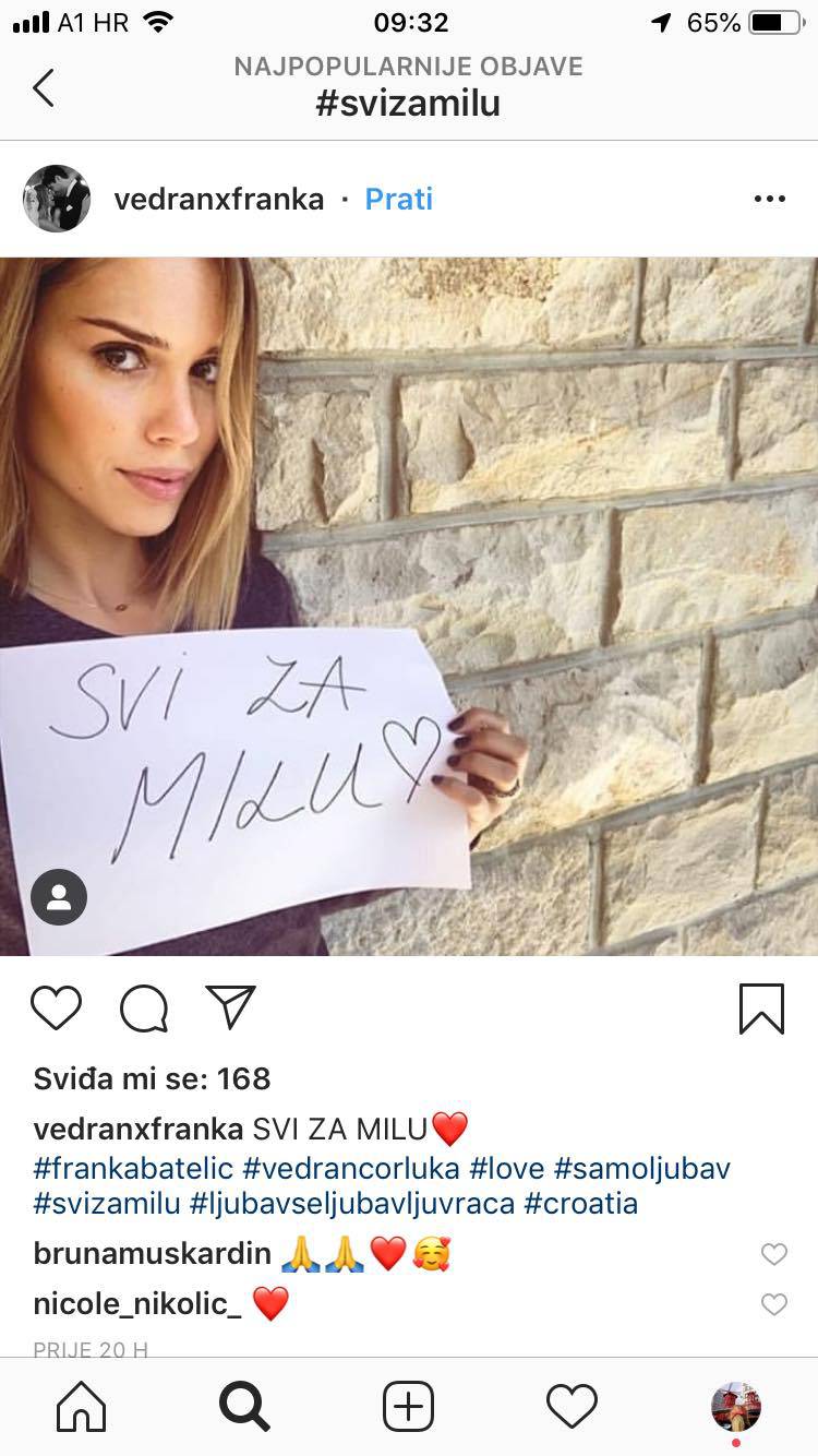 Višnjić, Modrić, Franka... za malu Milu svi su ujedinili snage