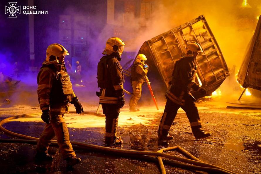 Aftermath of a Russian drone attack in Odesa region