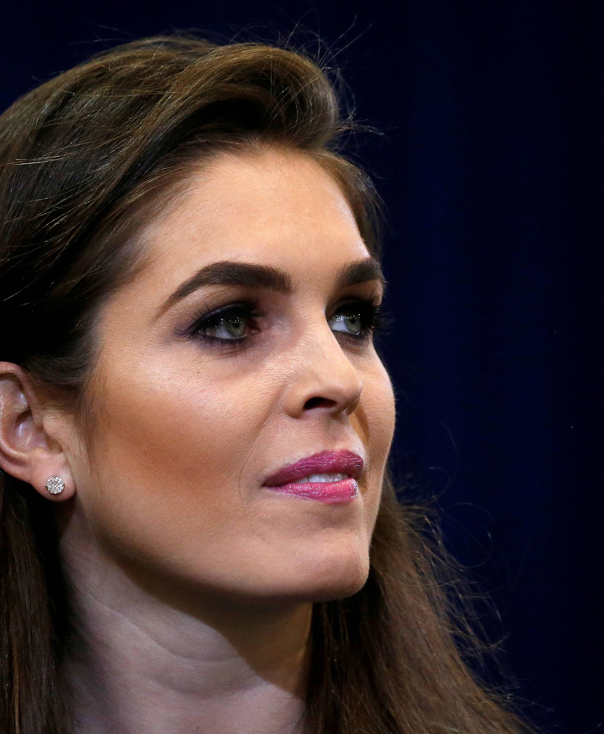 FILE PHOTO:    Republican presidential nominee Donald Trump's press secretary Hicks is pictured during a campaign event in Phoenix