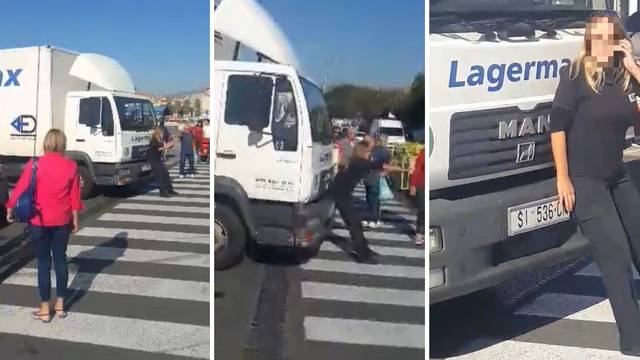Nevjerojatna snimka iz Splita: Žena je stala ispred kamiona
