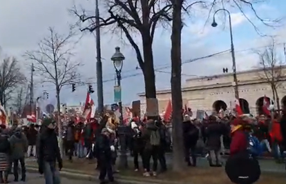Prosvjedi u Beču: 50 tisuća ljudi okupilo se u Beču, uhićeno četvero ljudi, ozlijedili policajce