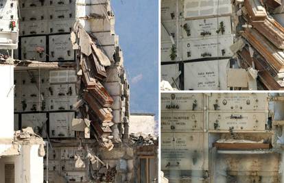 Jezivi prizori iz Napulja: Urušio se dio groblja, mrtvački sanduci otvoreni, neki su i poispadali...