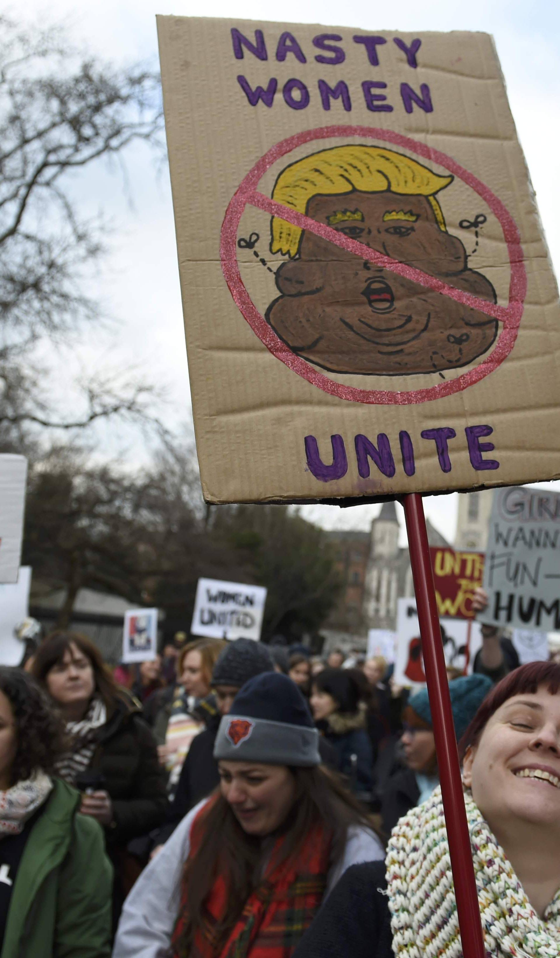 Protesters take part in the Women's March on Dublin