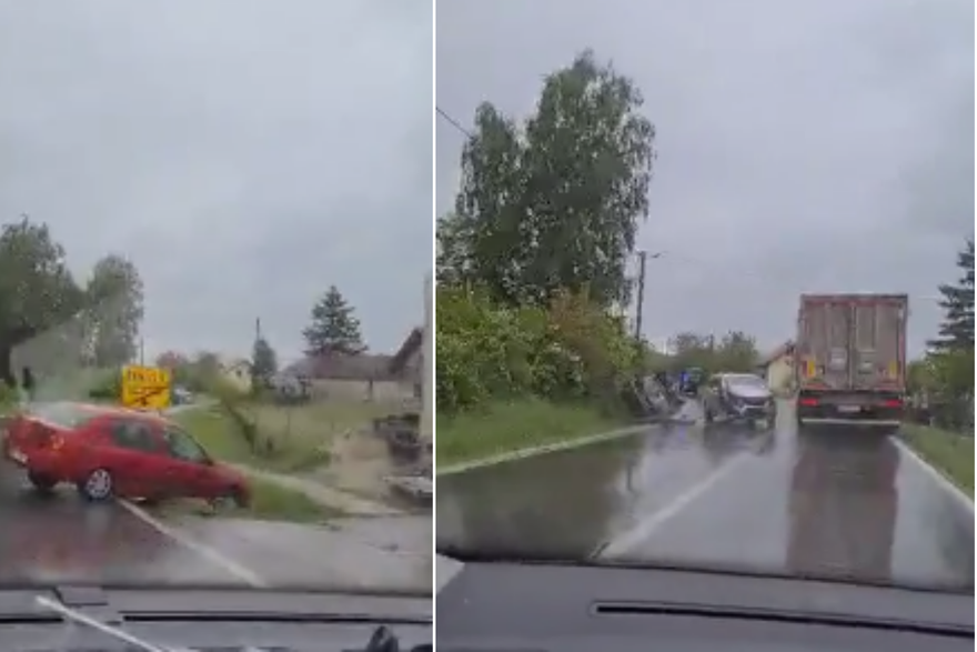 Sudarila se tri vozila kod Bjelovara, jedan je sletio na bok
