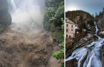 VIDEO Dramatični prizori iz Austrije: Vodopad se pretvorio u smeđu bujičnu poplavu