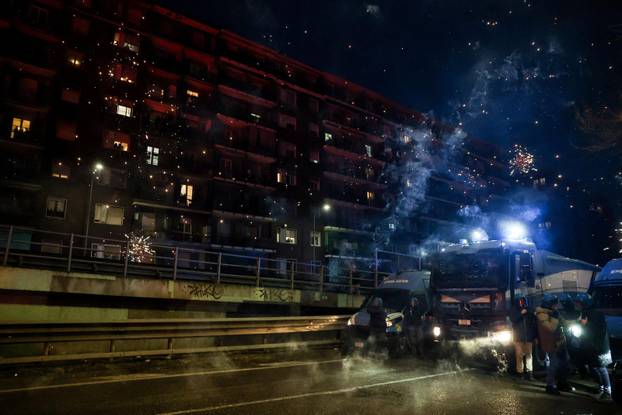 Demonstrators protest the 2026 Winter Olympics in Milan