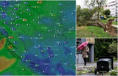 Pratite uživo udare vjetra i obilnu kišu u Hrvatskoj  i regiji