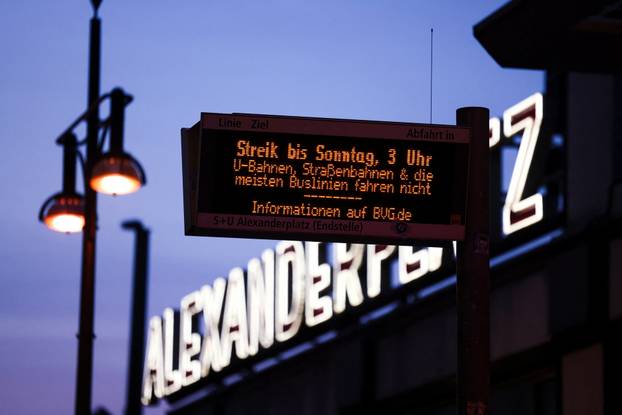 Trade union Verdi calls for a nationwide warning strike for higher wages and better working conditions, in Berlin