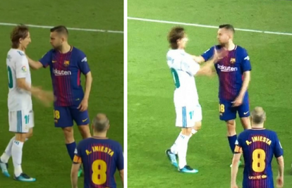 Modrić na rubu živaca: Alba ga uhvatio za vrat usred utakmice