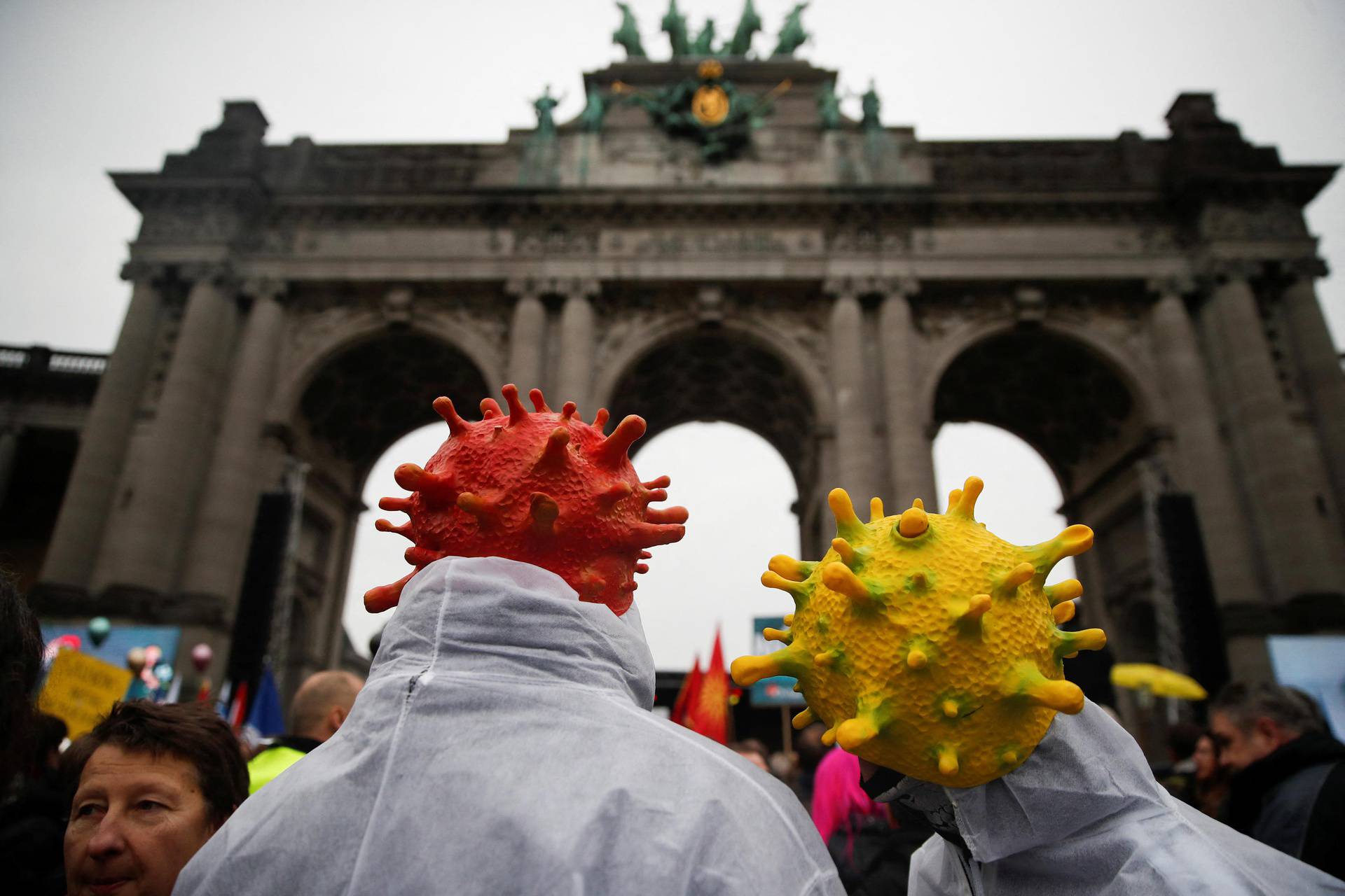 Protest against coronavirus measures in Brussels