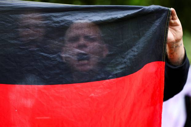 Right-wing counter-protest against the Christopher Street Day (CSD) LGBTQ+ Pride march, in Berlin