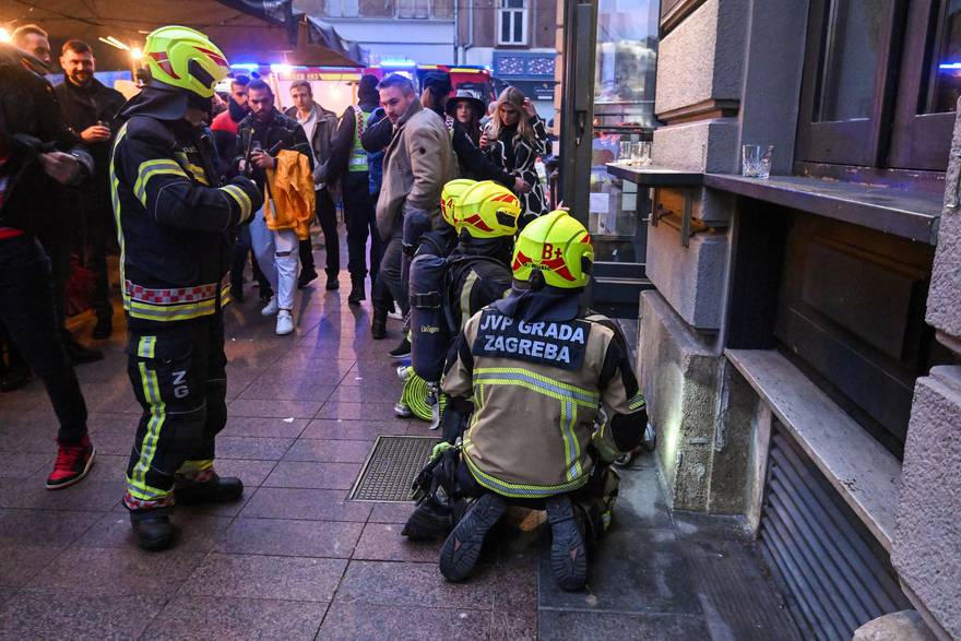 Zagreb: Vatrogasci intervenirali u kafiću But na Cvjetnom trgu dok su se građani zabavljali uz glazbu