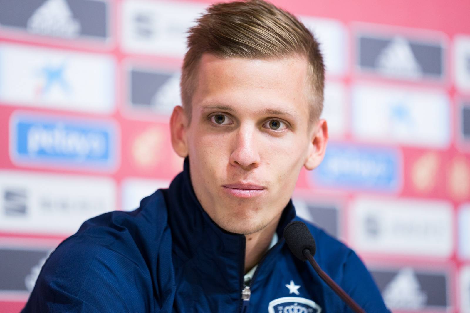 Dani Olmo attends the press conference previous to Spanish National Team of Football vs Malta and Romania