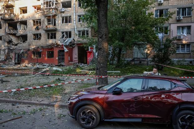 Aftermath of a Russian drone and missile attack in Kyiv