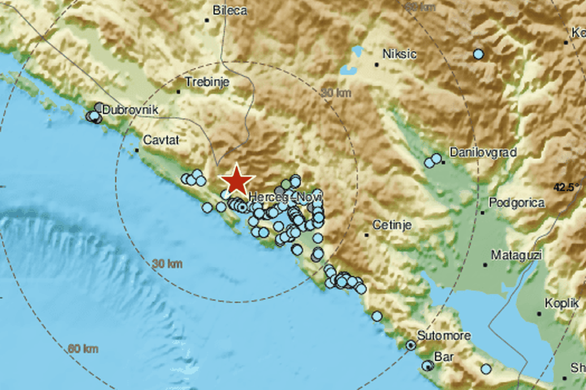 Novi potres zatresao Crnu Goru, osjetili su ga i u Dubrovniku