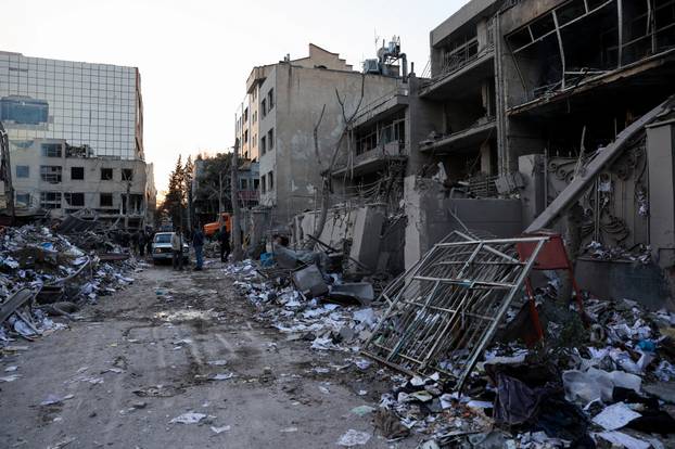 Aftermath of an Israeli and the U.S. strike on a police station in Tehran