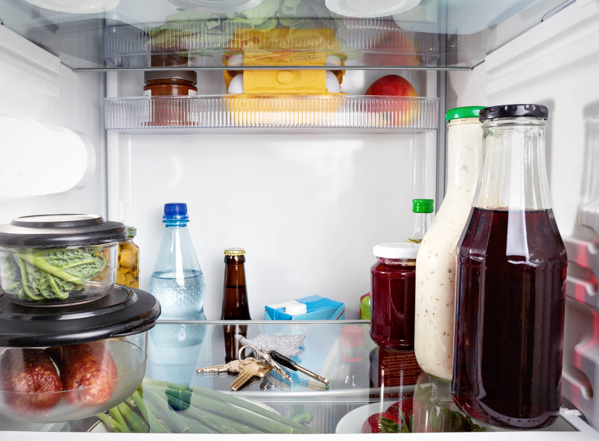 Keys misplaced in a fridge