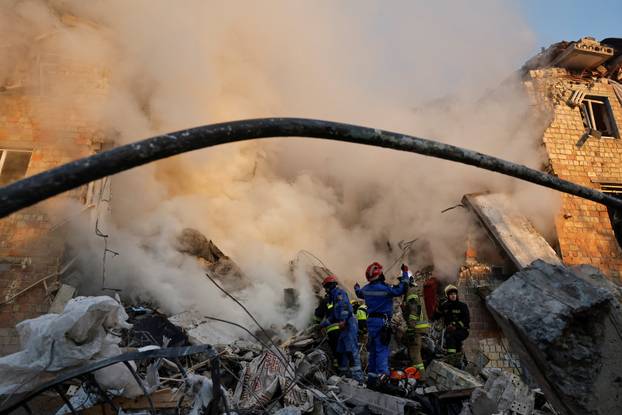 Aftermath of a Russian missile and drone attack in Kyiv