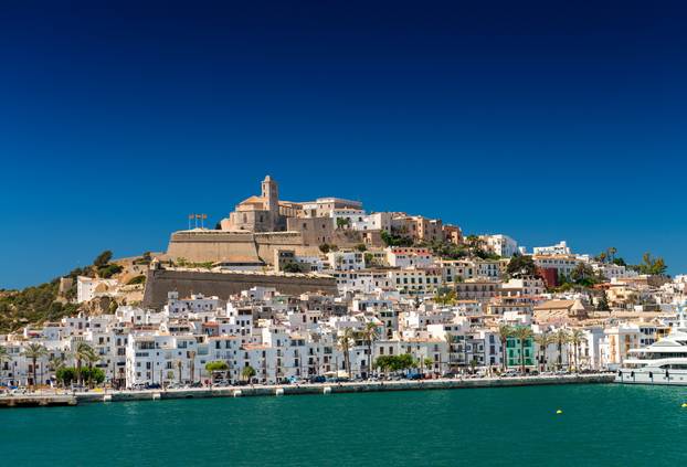 Ibiza skyline on a beautiful summer day