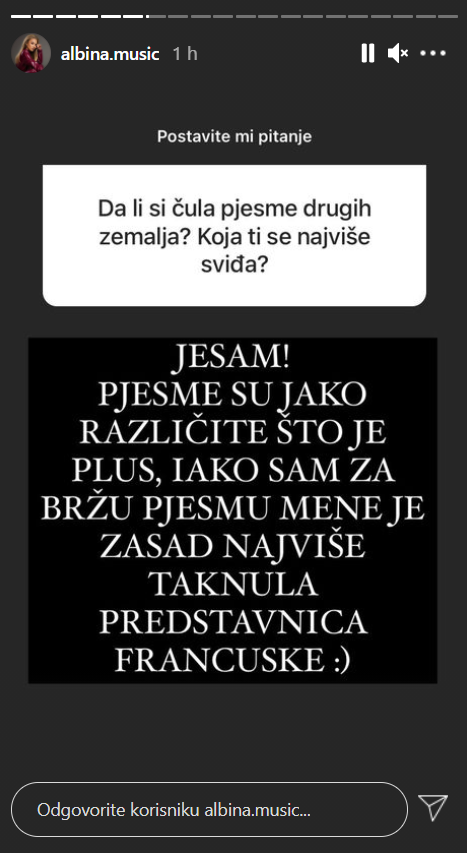 Albina o Eurosongu: 'Imam se na temelju čega nadati i mislim da bih mogla biti u top pet...'