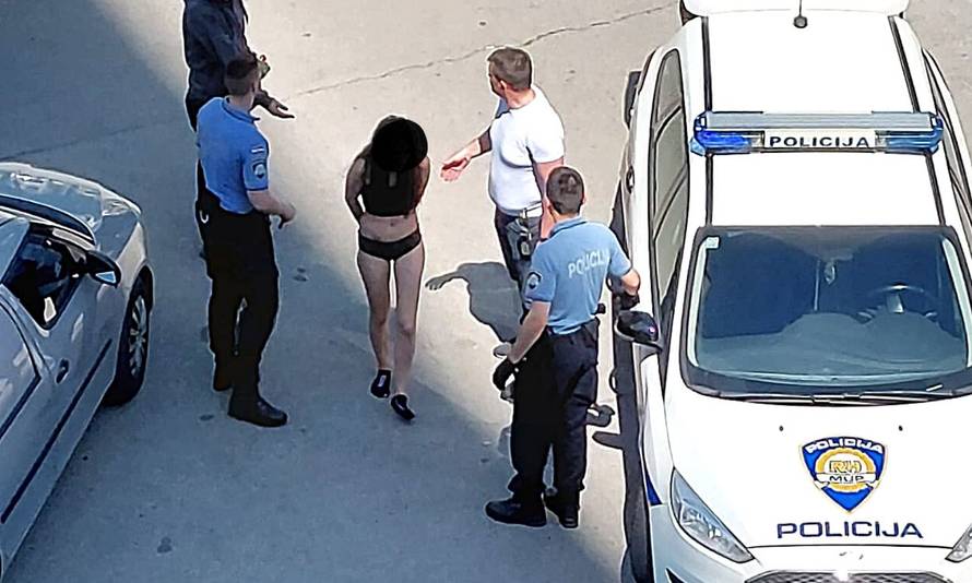 VIDEO Policija uz škripu guma privela djevojku u gaćicama. Susjedi tvrde: Imala je nož!