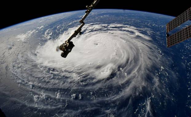 NASA handout photo of Hurricane Florence churning in the Atlantic Ocean towards the east coast of the United States