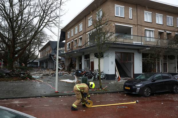 Aftermath of an explosion in a residential area, in The Hague