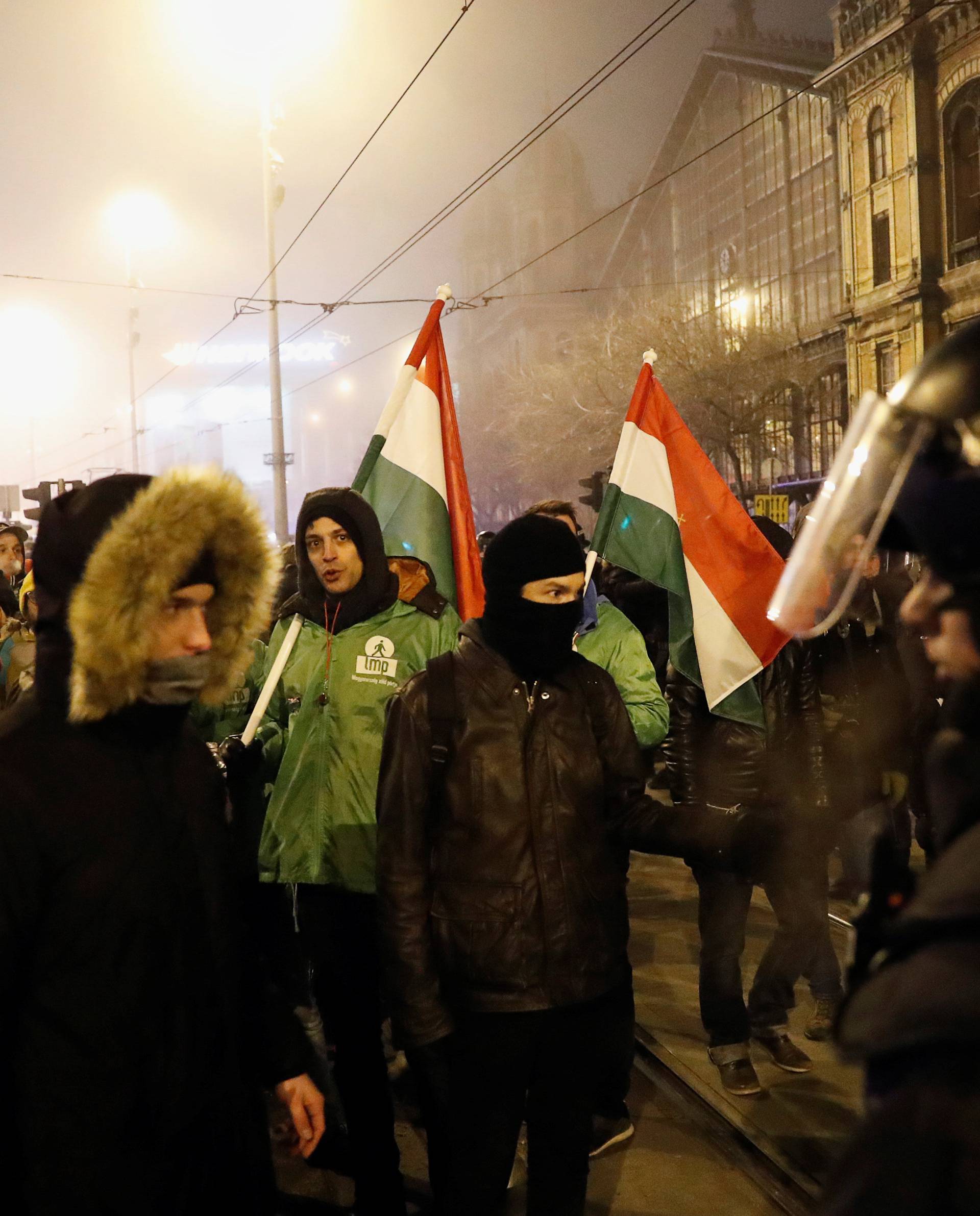 Protest against the new labour law in Budapest